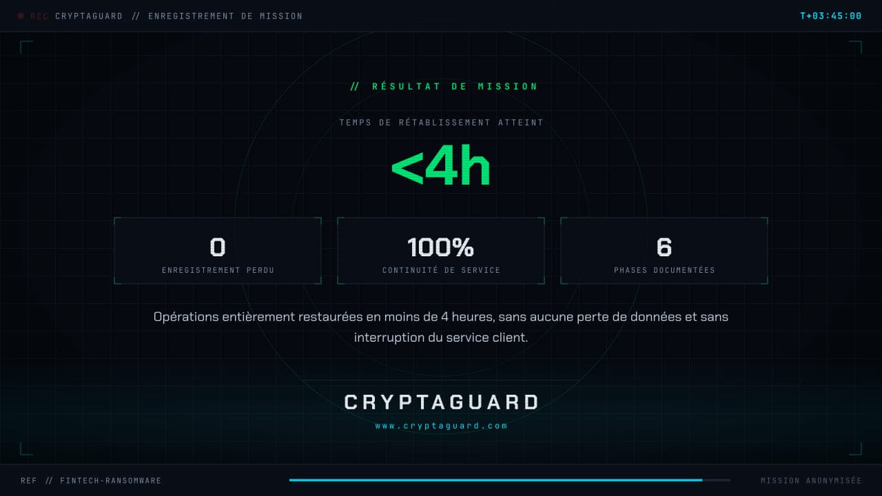 Récupération après rançongiciel en Fintech
